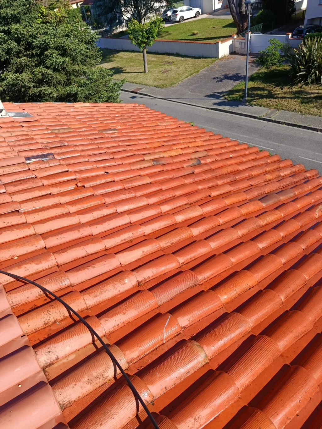 Travaux de toiture : nettoyage, remplacement de tuiles et rénovation de faîtage
